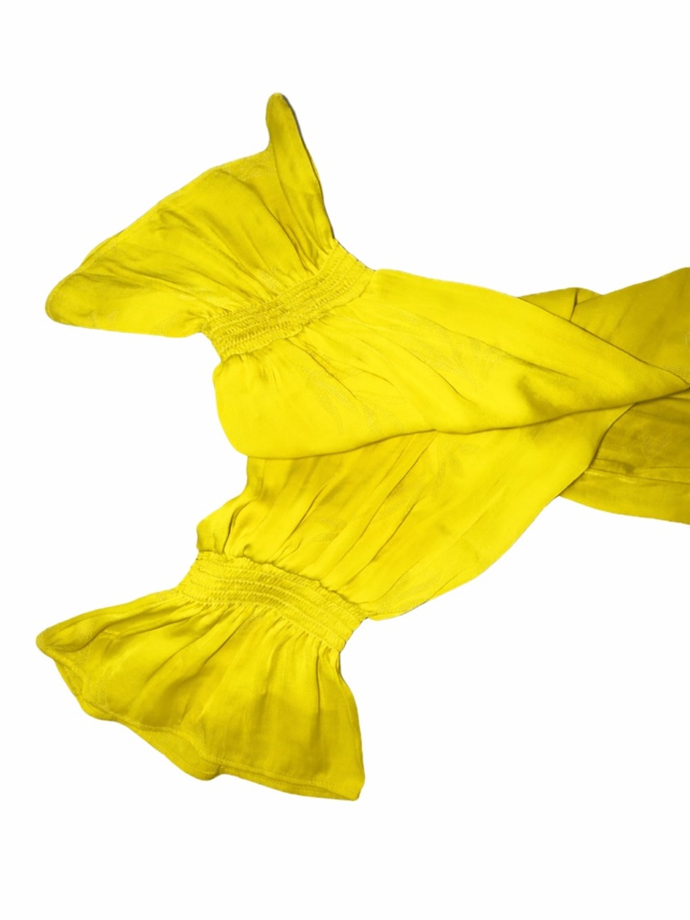 Anthropologie Bright Yellow Boho Blouse Embroidered Textured Top Size Small - Picture 3 of 8
